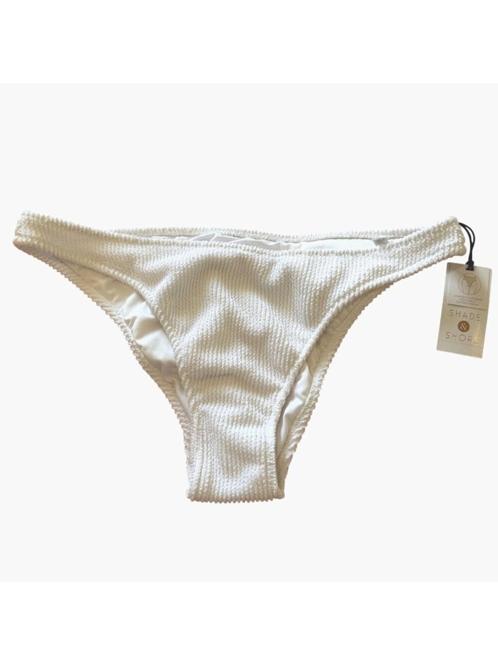 Shade & Shore White Bikini Bottom Medium M High Waist Extra Cheeky Swim Beach